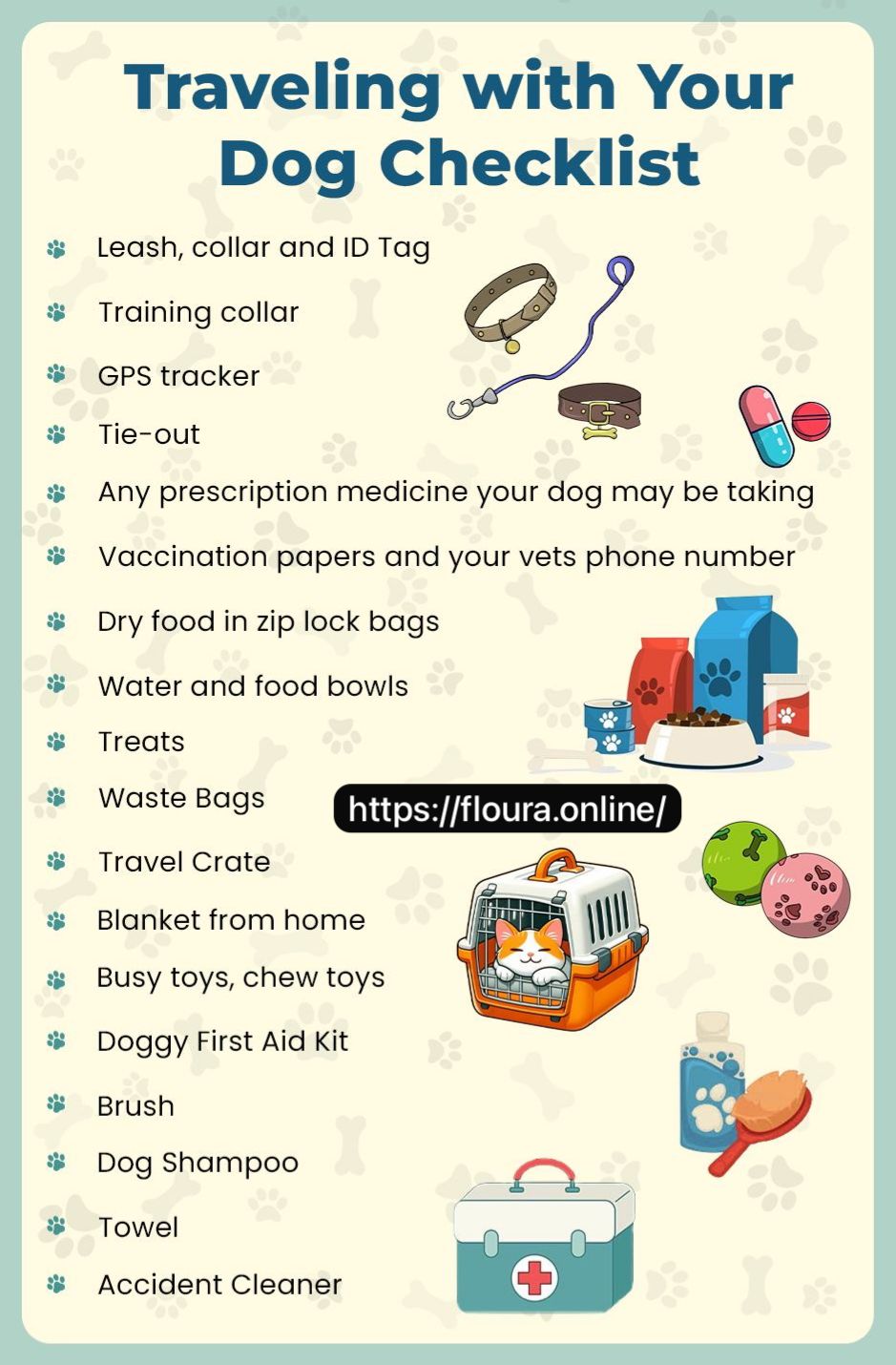 travel with dog check list dog items